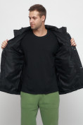 Оптом Куртка спортивная мужская с капюшоном черного цвета 6652Ch в Екатеринбурге, фото 14