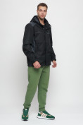Оптом Куртка спортивная мужская с капюшоном черного цвета 6652Ch в Казани, фото 3