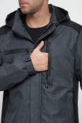 Оптом Куртка спортивная мужская с капюшоном темно-серого цвета 6652TC в Екатеринбурге, фото 11