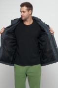Оптом Куртка спортивная мужская с капюшоном темно-серого цвета 6652TC в Казани, фото 13