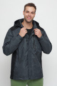 Оптом Куртка спортивная мужская с капюшоном темно-серого цвета 6652TC в Екатеринбурге, фото 6