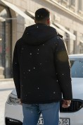 Оптом Куртка спортивная мужская зимняя большого размера черного цвета 66613Ch, фото 3