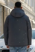 Оптом Куртка спортивная мужская зимняя большого размера темно-серого цвета 66613TC, фото 2
