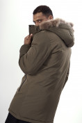 Оптом Парка мужская зимняя с мехом цвета хаки 6662Kh в Казани, фото 23