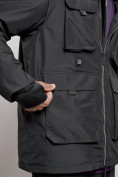 Оптом Куртка - жилетка трансформер с подогревом 2 в 1 мужская зимняя черного цвета 6668Ch в Екатеринбурге, фото 5