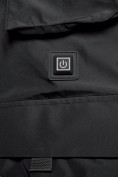 Оптом Куртка - жилетка трансформер с подогревом 2 в 1 мужская зимняя черного цвета 6668Ch в Екатеринбурге, фото 8