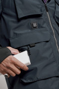 Оптом Куртка - жилетка трансформер с подогревом 2 в 1 мужская зимняя темно-синего цвета 6668TS в Екатеринбурге, фото 13