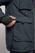 Оптом Куртка - жилетка трансформер с подогревом 2 в 1 мужская зимняя темно-синего цвета 6668TS в Екатеринбурге, фото 15
