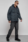 Оптом Куртка - жилетка трансформер с подогревом 2 в 1 мужская зимняя темно-синего цвета 6668TS в Екатеринбурге, фото 3