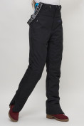 Оптом Полукомбинезон брюки горнолыжные женские черного цвета 66789Ch в Казани, фото 14