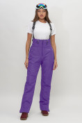 Оптом Полукомбинезон брюки горнолыжные женские фиолетового цвета 66789F в Перми