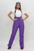 Оптом Полукомбинезон брюки горнолыжные женские фиолетового цвета 66789F в Омске, фото 2