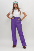Оптом Полукомбинезон брюки горнолыжные женские фиолетового цвета 66789F в Омске, фото 6