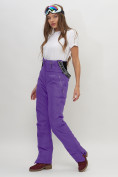 Оптом Полукомбинезон брюки горнолыжные женские фиолетового цвета 66789F в Казани, фото 7
