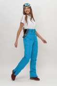 Оптом Полукомбинезон брюки горнолыжные женские голубого цвета 66789Gl в Казани, фото 8