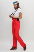 Оптом Полукомбинезон брюки горнолыжные женские красного цвета 66789Kr в Екатеринбурге, фото 3
