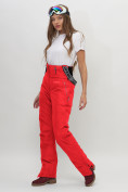 Оптом Полукомбинезон брюки горнолыжные женские красного цвета 66789Kr в Казани, фото 7