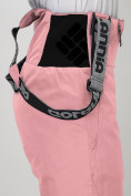 Оптом Полукомбинезон брюки горнолыжные женские розового цвета 66789R в Казани, фото 11