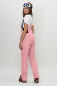 Оптом Полукомбинезон брюки горнолыжные женские розового цвета 66789R в Казани, фото 5