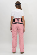 Оптом Полукомбинезон брюки горнолыжные женские розового цвета 66789R в Казани, фото 9