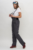 Оптом Полукомбинезон брюки горнолыжные женские темно-серого цвета 66789TC в Казани, фото 3