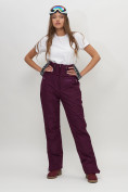 Оптом Полукомбинезон брюки горнолыжные женские темно-фиолетового цвета 66789TF в Казани, фото 6