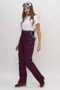Оптом Полукомбинезон брюки горнолыжные женские темно-фиолетового цвета 66789TF в Казани, фото 7