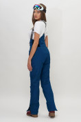 Оптом Полукомбинезон брюки горнолыжные женские темно-синего цвета 66789TS в Казани, фото 5