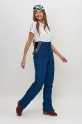 Оптом Полукомбинезон брюки горнолыжные женские темно-синего цвета 66789TS в Казани, фото 8
