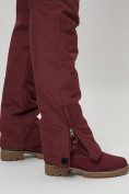 Оптом Полукомбинезон брюки горнолыжные женские темно-бордового цвета 66789Tb в Казани, фото 12
