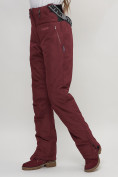 Оптом Полукомбинезон брюки горнолыжные женские темно-бордового цвета 66789Tb в Казани, фото 14