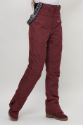 Оптом Полукомбинезон брюки горнолыжные женские темно-бордового цвета 66789Tb в Казани, фото 15