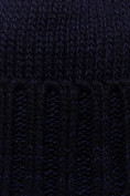 Оптом Шапка еврозима имноэл темно-синего цвета 6021TS в Перми, фото 3