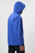 Оптом Ветровка спортивная с капюшоном мужская синего цвета 671S, фото 16