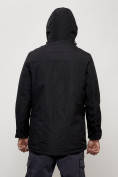 Оптом Парка мужская с капюшоном демисезонная черного цвета 6830Ch в Волгоградке, фото 7