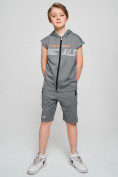 Оптом Спортивный костюм летний для мальчика светло-серого цвета 70002SS в Саратове