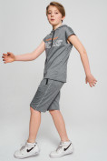 Оптом Спортивный костюм летний для мальчика светло-серого цвета 70002SS в Баку, фото 2
