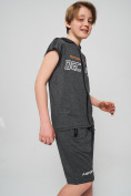 Оптом Спортивный костюм летний для мальчика серого цвета 70002Sr в Оренбурге, фото 6