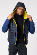 Оптом Куртка 2 в 1 мужская толстовка и жилетка синего цвета 70131S, фото 3