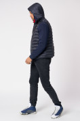 Оптом Куртка 2 в 1 мужская толстовка и жилетка темно-синего цвета 70131TS в Казани, фото 5