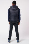 Оптом Куртка 2 в 1 мужская толстовка и жилетка темно-синего цвета 70131TS, фото 6