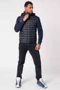 Оптом Куртка 2 в 1 мужская толстовка и жилетка темно-синего цвета 70131TS в Казани, фото 3
