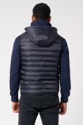 Оптом Куртка 2 в 1 мужская толстовка и жилетка темно-синего цвета 70131TS, фото 8