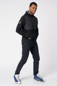 Оптом Толстовка с капюшоном мужская на молнии черного цвета 7015Ch, фото 9