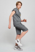 Оптом Спортивный костюм летний для мальчика светло-серого цвета 701SS, фото 3