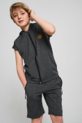 Оптом Спортивный костюм летний для мальчика серого цвета 701Sr в Сочи, фото 8