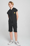 Оптом Спортивный костюм летний для мальчика темно-серого цвета 701TC в Южно-Сахалинске