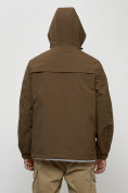 Оптом Куртка молодежная мужская весенняя с капюшоном коричневого цвета 702K, фото 10