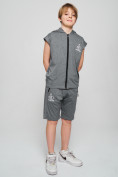 Оптом Спортивный костюм летний для мальчика светло-серого цвета 703SS в Оренбурге