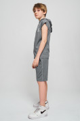 Оптом Спортивный костюм летний для мальчика светло-серого цвета 703SS, фото 2